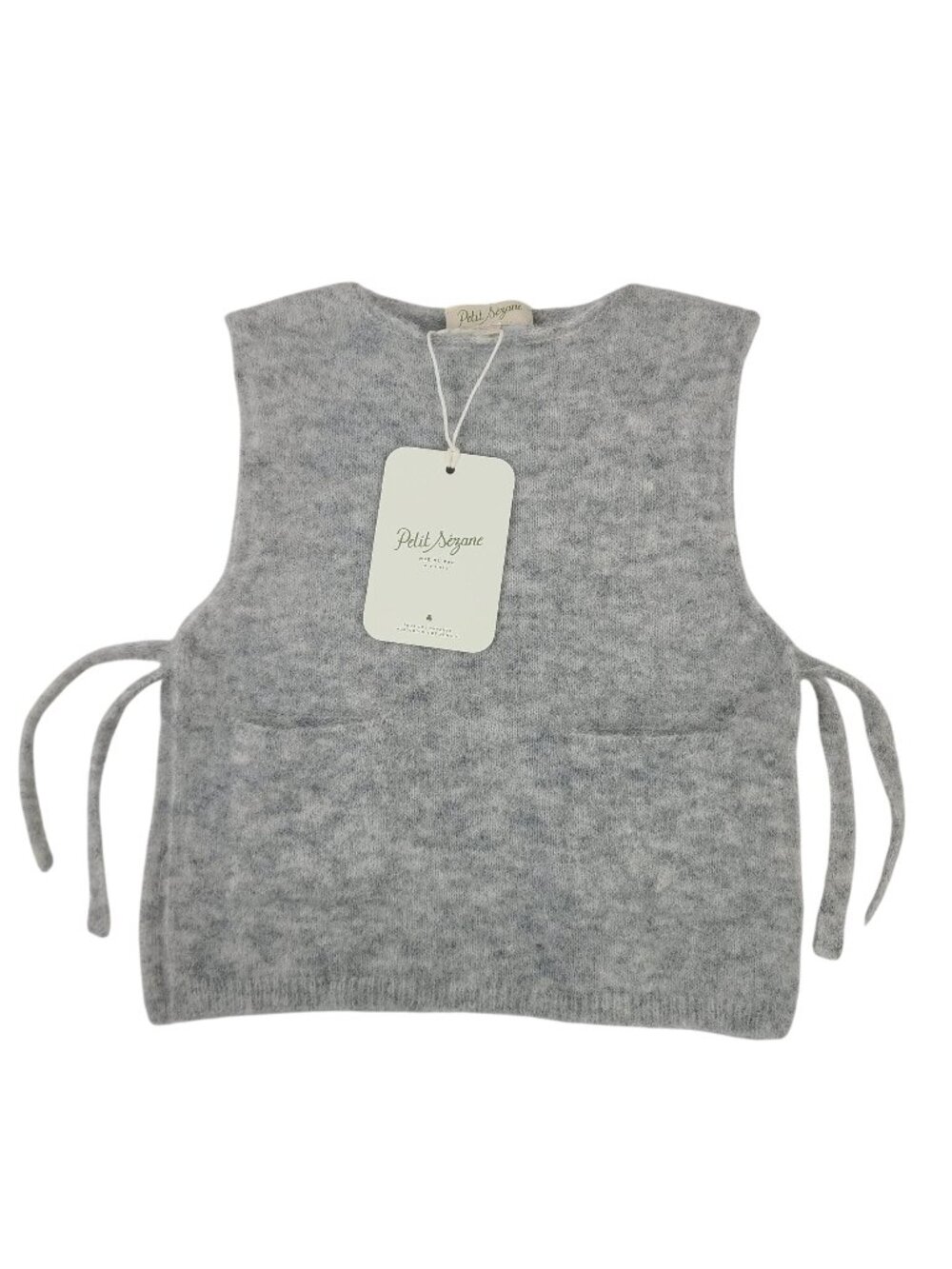 NEW Petit Sézane Leandre Jumper Baby Alpaca Wool Blend Tie-Waist Knit Vest 24M
